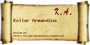 Koller Armandina névjegykártya